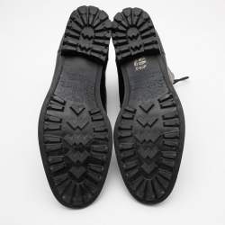 Pre Owned Alexander McQueen Black Leather Ankle Boots Size 44