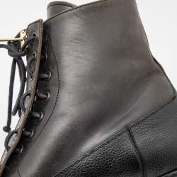 Pre Owned Alexander McQueen Black Leather Ankle Boots Size 44