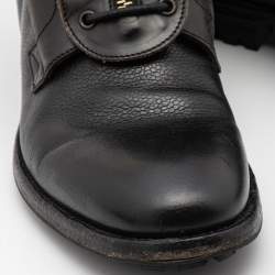 Pre Owned Alexander McQueen Black Leather Ankle Boots Size 44