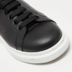 Alexander McQueen Black Leather Oversized Low Top Sneakers Size 43