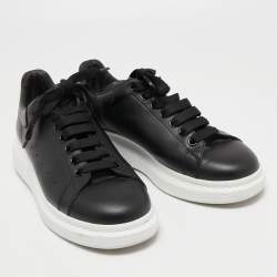 Alexander McQueen Black Leather Oversized Low Top Sneakers Size 43