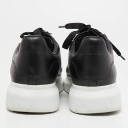 Alexander McQueen Black Leather Oversized Low Top Sneakers Size 43