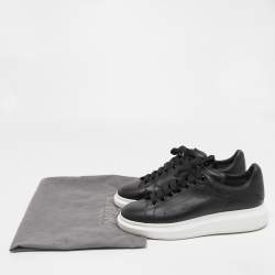 Alexander McQueen Black Leather Oversized Low Top Sneakers Size 43