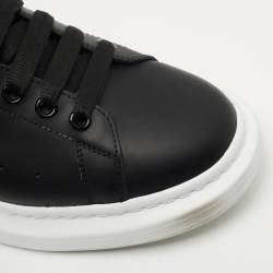 Alexander McQueen Black/White Leather Oversized Sneakers Size 46