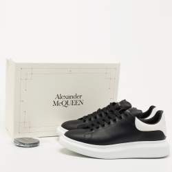Alexander McQueen Black/White Leather Oversized Sneakers Size 46