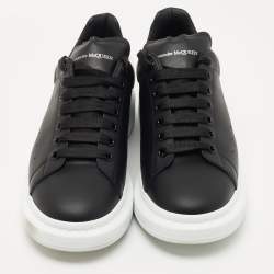 Alexander McQueen Black/White Leather Oversized Sneakers Size 46