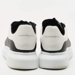 Alexander McQueen Black/White Leather Oversized Sneakers Size 46