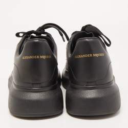 Pre Owned Alexander McQueen Black Leather Oversized Sneakers Size 43