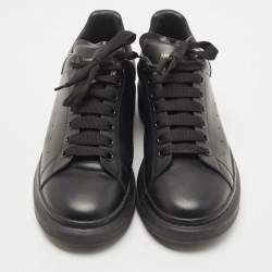 Alexander McQueen Black Leather Oversized Low Top Sneakers Size 44