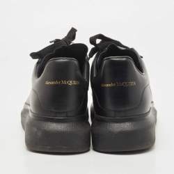 Alexander McQueen Black Leather Oversized Low Top Sneakers Size 44