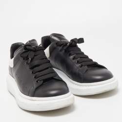 Alexander McQueen Black/White Leather Oversized Sneakers Size 41