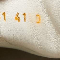 Pre Owned Alexander McQueen White/Black Leather Oversized Sneakers Size 41.5