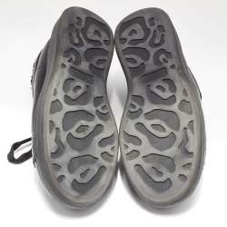 Pre Owned Alexander McQueen Black Leather Oversized Low Top Sneakers Size 42