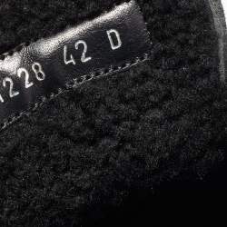 Pre Owned Alexander McQueen Black Leather Oversized Low Top Sneakers Size 42