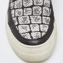 Alexander McQueen Black/White Leather High Top Sneakers Size 41