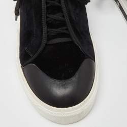 Pre Owned Alexander McQueen Black Velvet Lace Low Top Sneakers Size 41