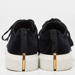 Pre Owned Alexander McQueen Black Velvet Lace Low Top Sneakers Size 41