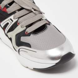 Pre Owned Alexander Mcqueen Multicolor Leather and Suede Exaggerated Sneakers Size 43