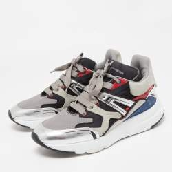 Pre Owned Alexander Mcqueen Multicolor Leather and Suede Exaggerated Sneakers Size 43