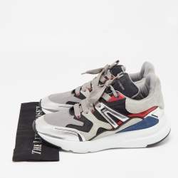 Pre Owned Alexander Mcqueen Multicolor Leather and Suede Exaggerated Sneakers Size 43