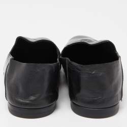 Pre Owned Alexander McQueen Black Leather Skull Loafers Size 42