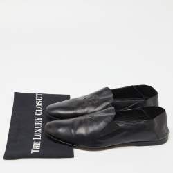 Pre Owned Alexander McQueen Black Leather Skull Loafers Size 42