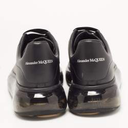 Pre Owned Alexander McQueen Black Leather Oversized Transparent Sole Sneakers Size 42