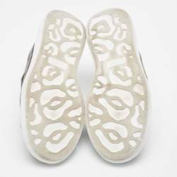 Pre Owned Alexander McQueen Black/White Leather Oversized Sneakers Size 43.5