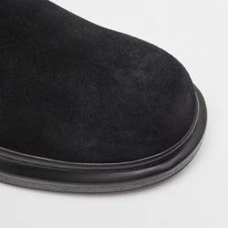 Pre Owned Alexander McQueen Black Suede Hybrid Chelsea Ankle Boots Size 42