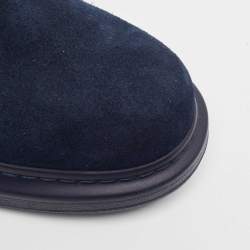 Alexander McQueen Navy Blue Suede Hybrid Chelsea Boots Size 41