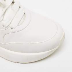 Alexander McQueen White/Orange Leather Oversized Runner Sneakers Size 40