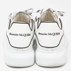 Pre Owned Alexander McQueen White/Black Leather Oversized Sneakers Size 44