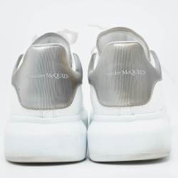 Pre Owned Alexander McQueen White Leather Oversized Sneakers Size 44