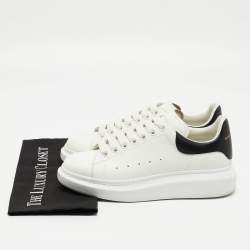 Alexander McQueen White/Black Leather Oversized Sneakers Size 41