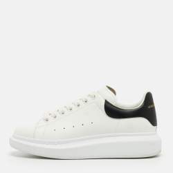 Alexander McQueen White/Black Leather Oversized Sneakers Size 41