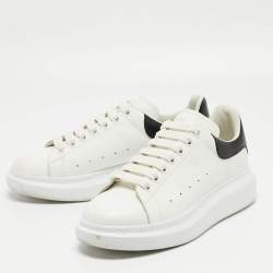 Alexander McQueen White/Black Leather Oversized Sneakers Size 41