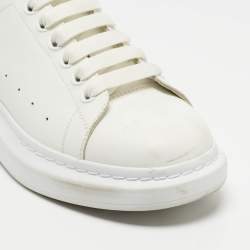 Alexander McQueen White/Black Leather Oversized Sneakers Size 41
