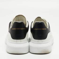 Alexander McQueen White/Black Leather Oversized Sneakers Size 41