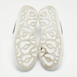 Alexander McQueen White/Black Leather Oversized Sneakers Size 41