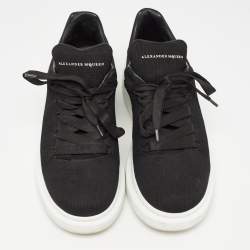 Pre Owned Alexander Mcqueen Black Knit Fabric Low Top Sneakers Size 43
