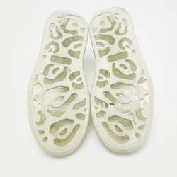 Pre Owned Alexander Mcqueen White Leather Oversized Transparent Sole Sneakers Size 42.5 