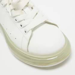 Pre Owned Alexander Mcqueen White Leather Oversized Transparent Sole Sneakers Size 42.5 