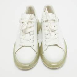 Pre Owned Alexander Mcqueen White Leather Oversized Transparent Sole Sneakers Size 42.5 