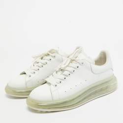 Pre Owned Alexander Mcqueen White Leather Oversized Transparent Sole Sneakers Size 42.5 