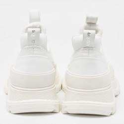 Pre Owned Alexander McQueen White Leather Tread Slick Moto Sneakers Size 40