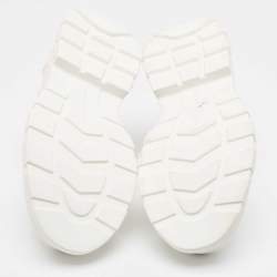 Pre Owned Alexander McQueen White Leather Tread Slick Moto Sneakers Size 40