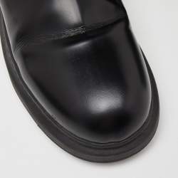 Alexander Mcqueen Black Leather Ankle Boots Size 45