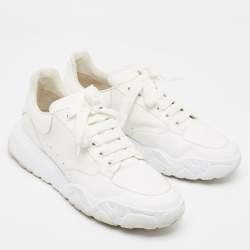 Pre Owned Alexander McQueen White  Leather Oversized Runner Sneakers Size 45