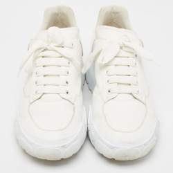 Pre Owned Alexander McQueen White  Leather Oversized Runner Sneakers Size 45