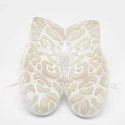 Pre Owned Alexander McQueen White  Leather Oversized Runner Sneakers Size 45